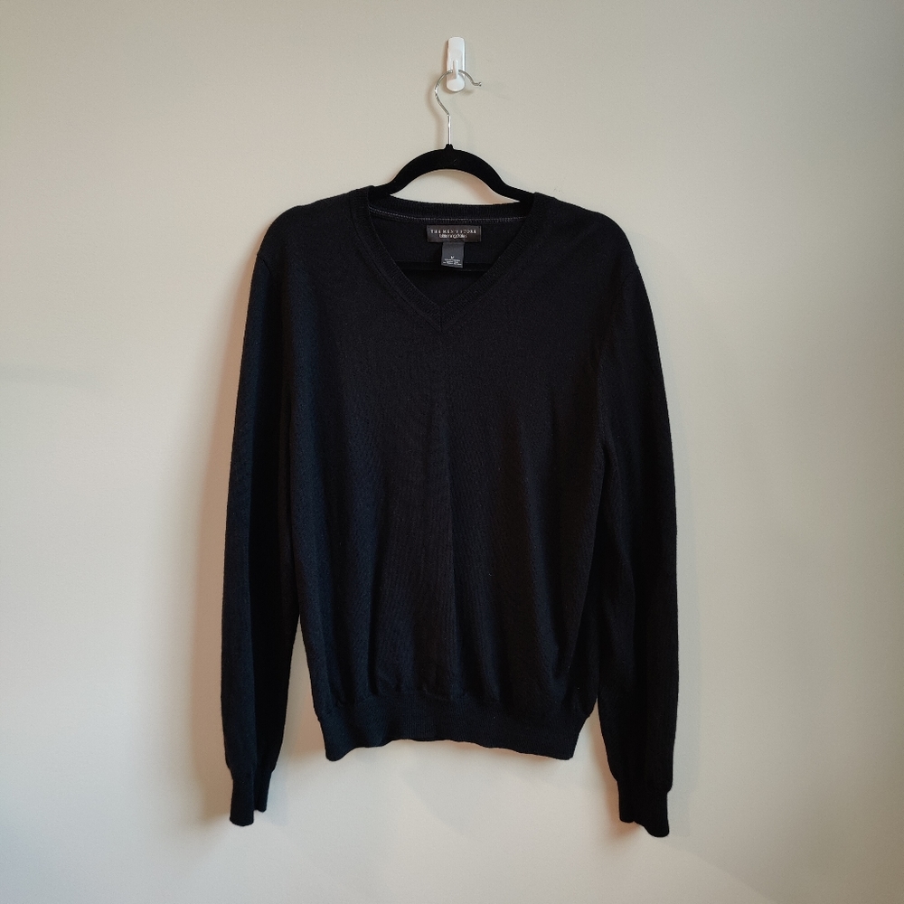 Merino Wool Men's Black Sweater | The Men's Store Bloomingdales | Size M